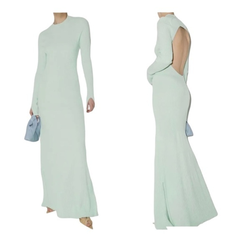 Aeron Women's Mint Green Open-Back Lara‎ Maxi Dress Size L